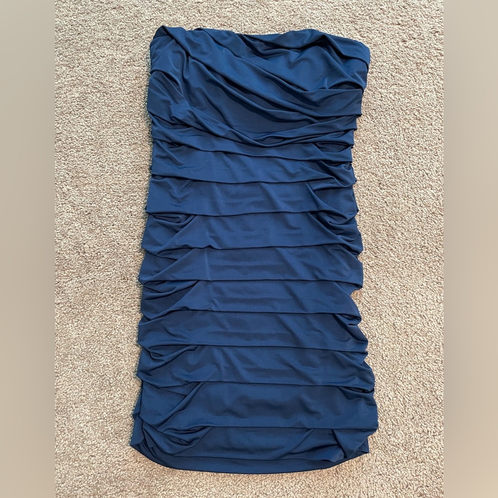 Speechless Navy Blue Strapless Dress - Large
